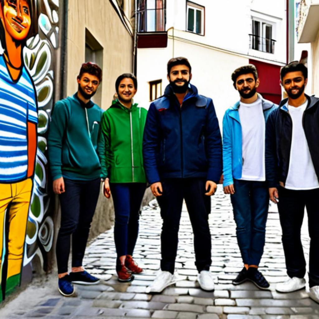 **

"A group of young, diverse artists creating a vibrant mural in a Tbilisi alleyway, fully clothed, appropriate attire, safe for work. The mural blends traditional Georgian motifs with modern street art styles. The alley is filled with natural light and has visible cobblestones. Perfect anatomy, correct proportions, well-formed hands, natural body proportions, high-quality rendering, professional photography, safe for work, appropriate content, fully clothed, modest, family-friendly."

**