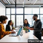 조지아 주요 산업과 일자리 - **Prompt:** A dynamic, brightly lit co-working space in a modern tech hub, reminiscent of "Silicon P...