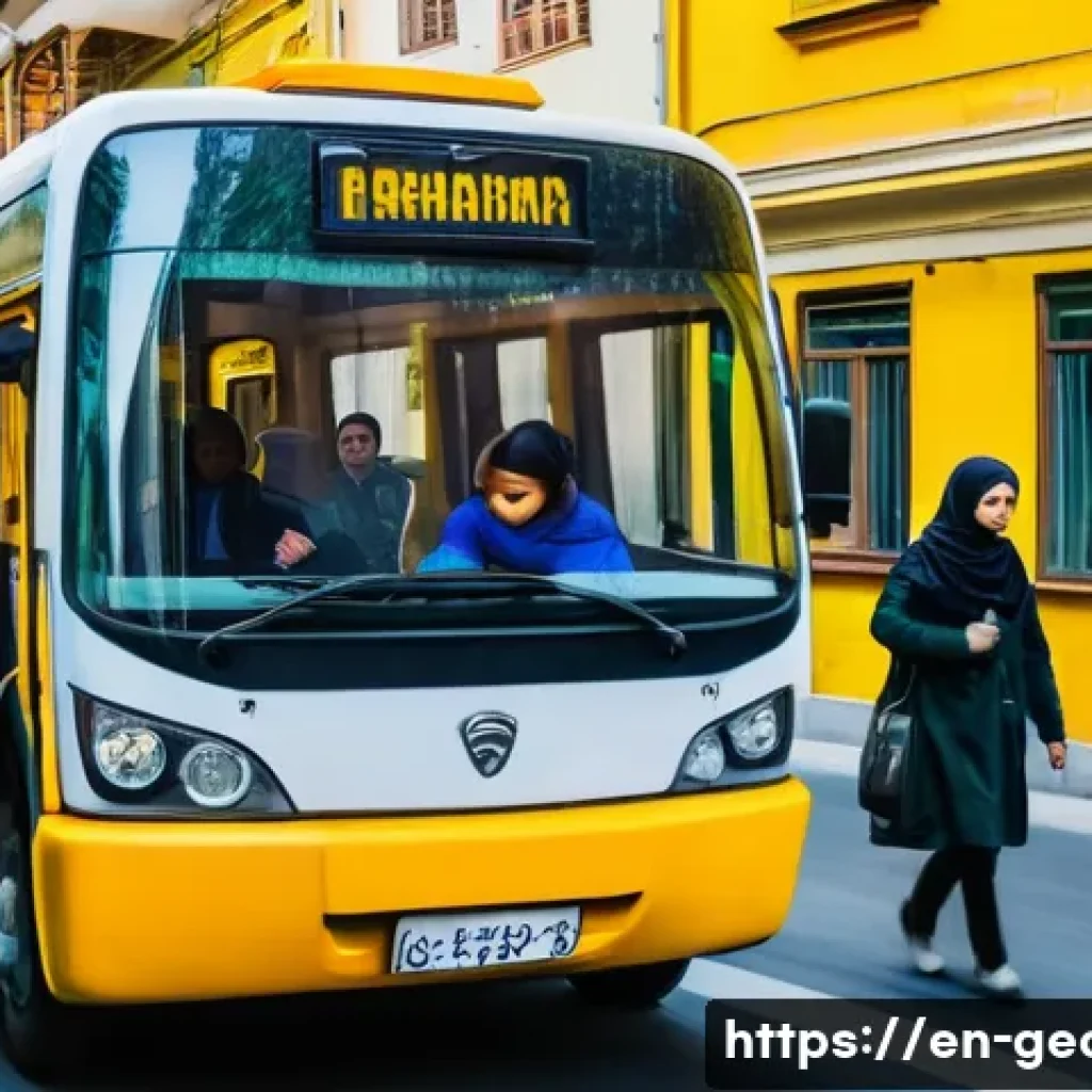 트빌리시 교통 체계 - A bustling Tbilisi street scene showcasing a bright yellow marshrutka minibus weaving through narrow...