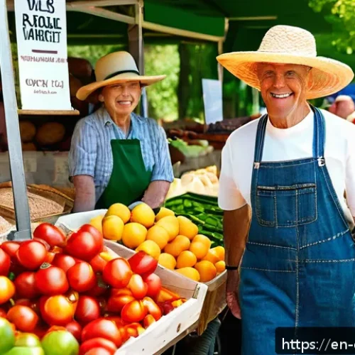 조지아 음식 시장 탐방 - A vibrant Georgia farmers market scene on a sunny Saturday morning in spring, featuring colorful sta...